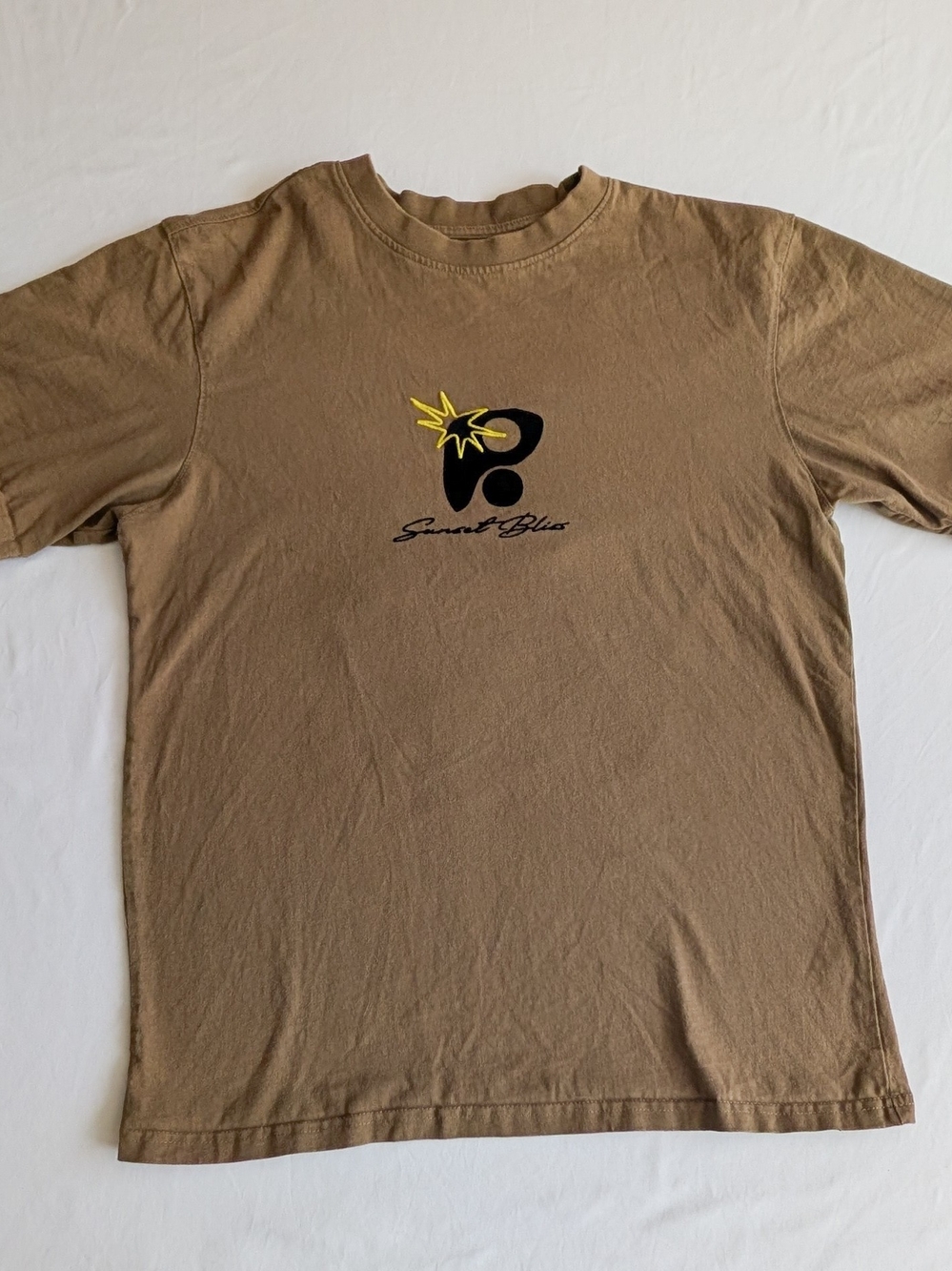 Public Supply Brown Short-Sleeve Tee with Yellow & Black Velvet Graphic Med